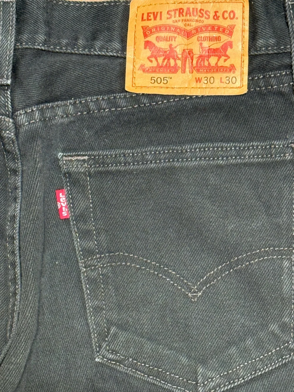 Levi’s 505 Black Denim Men’s W30 L30 Straight Classic Americana Streetwear NWOT